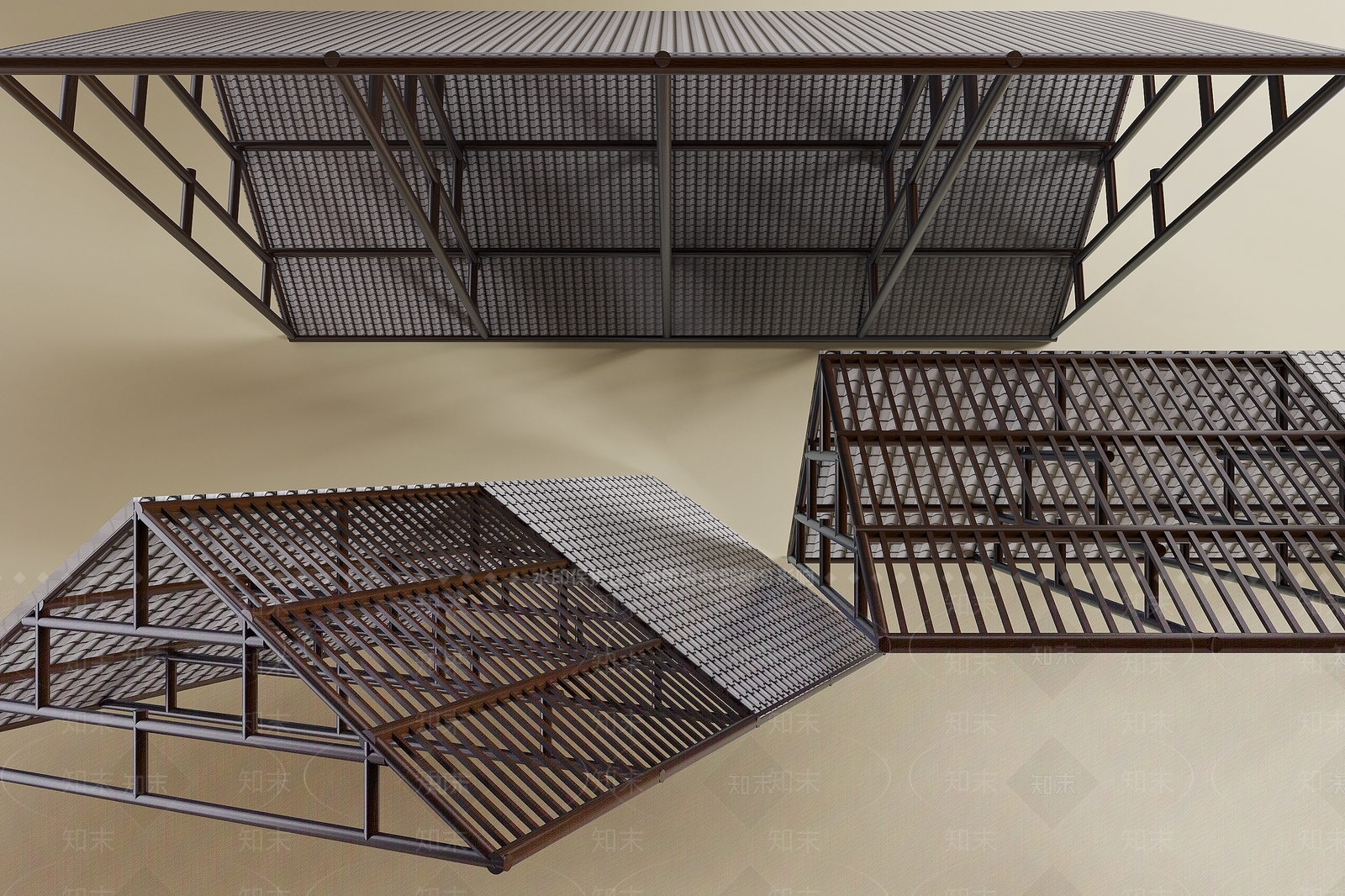 中式吊顶3D模型下载【ID:1190622016】