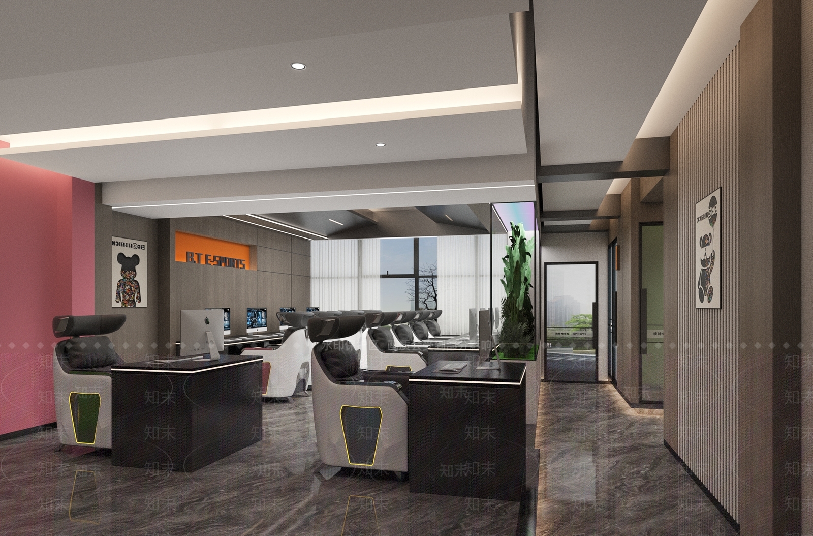 现代工业网吧网咖3D模型下载【ID:1190622403】