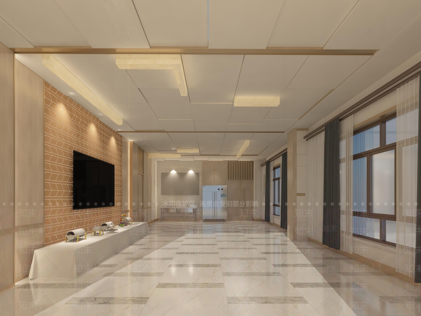 现代办公大厅3D模型下载【ID:1190622239】