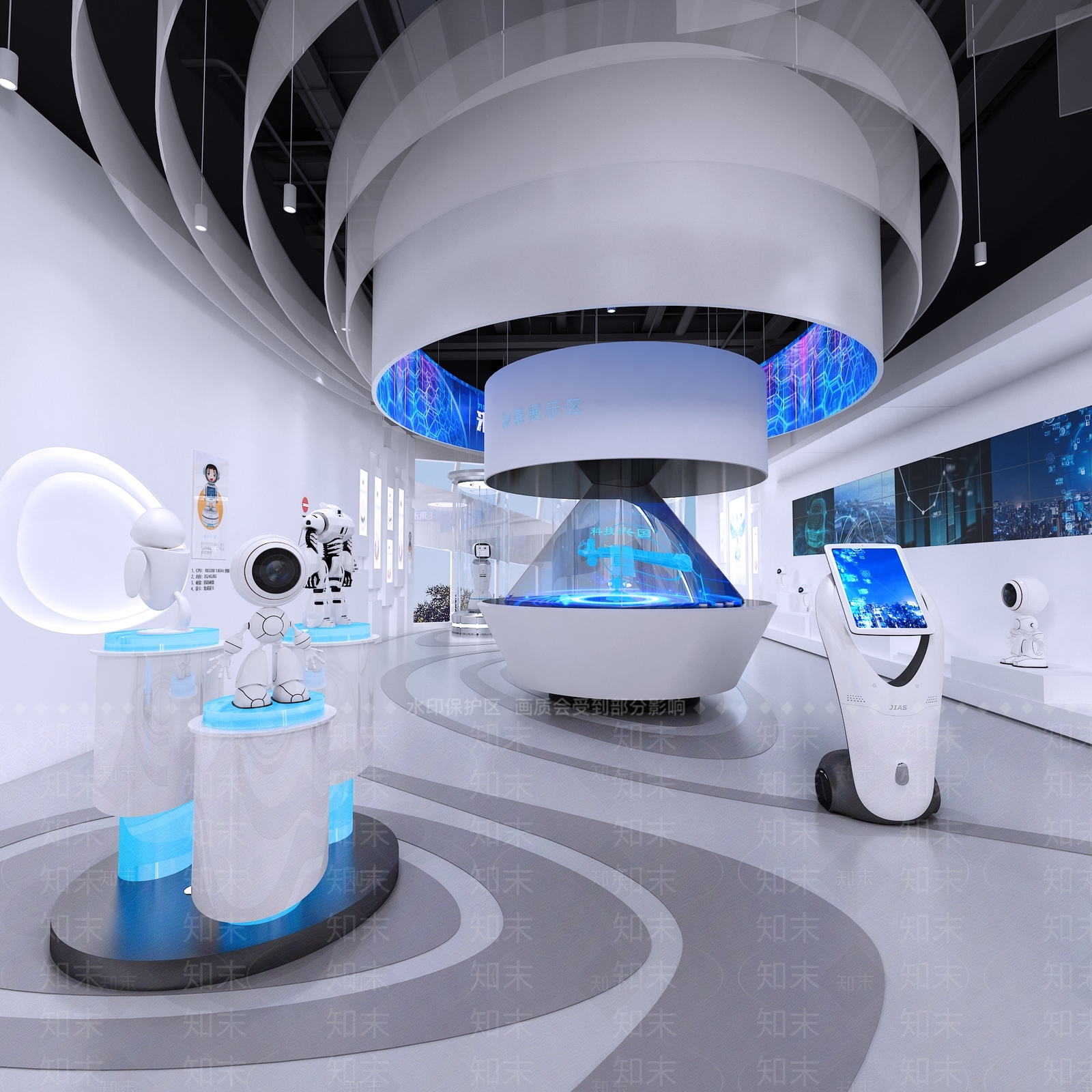 现代极简科技展厅3D模型下载【ID:1190623090】