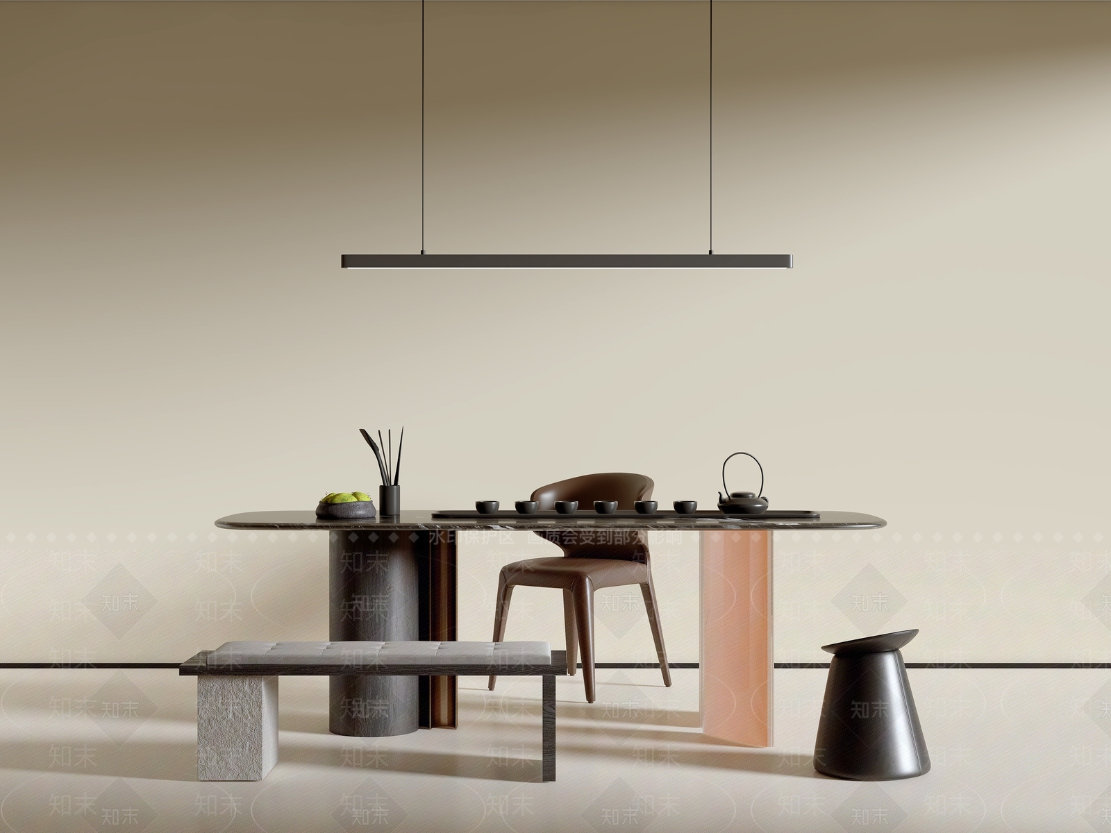 意式茶桌椅SU模型下载【ID:1190624354】