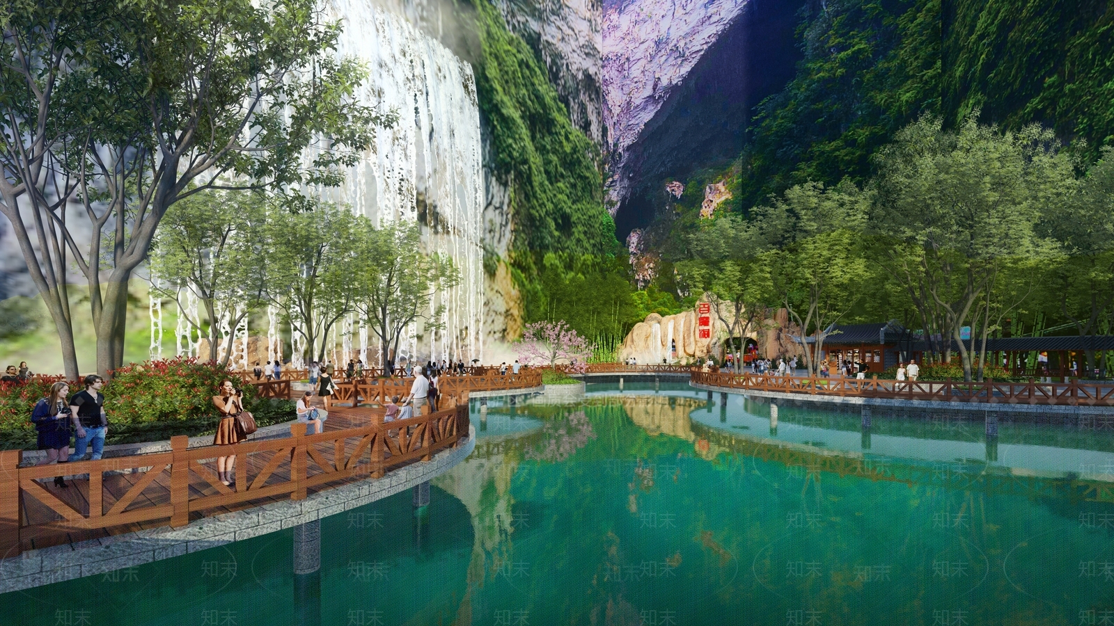 中式景观公园SU模型下载【ID:1190624652】