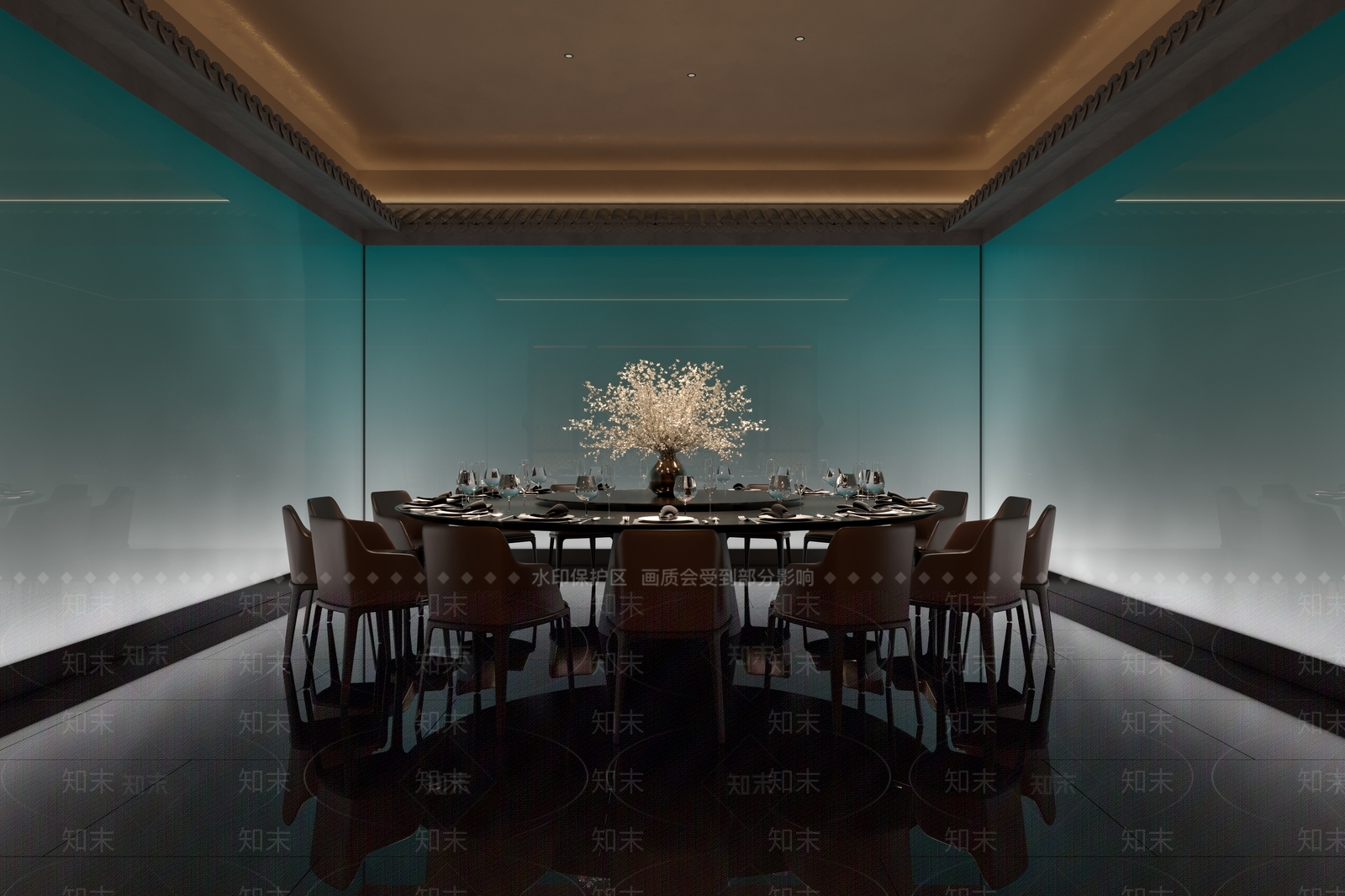 新中式中式中餐厅3D模型下载【ID:1190631236】
