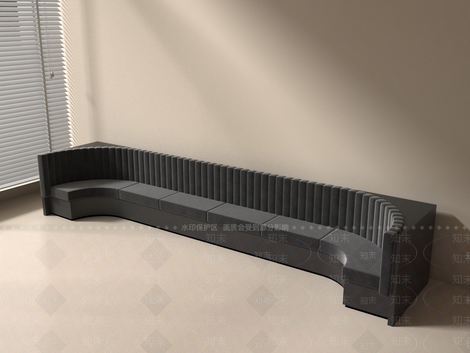 现代新中式卡座沙发3D模型下载【ID:1190631062】