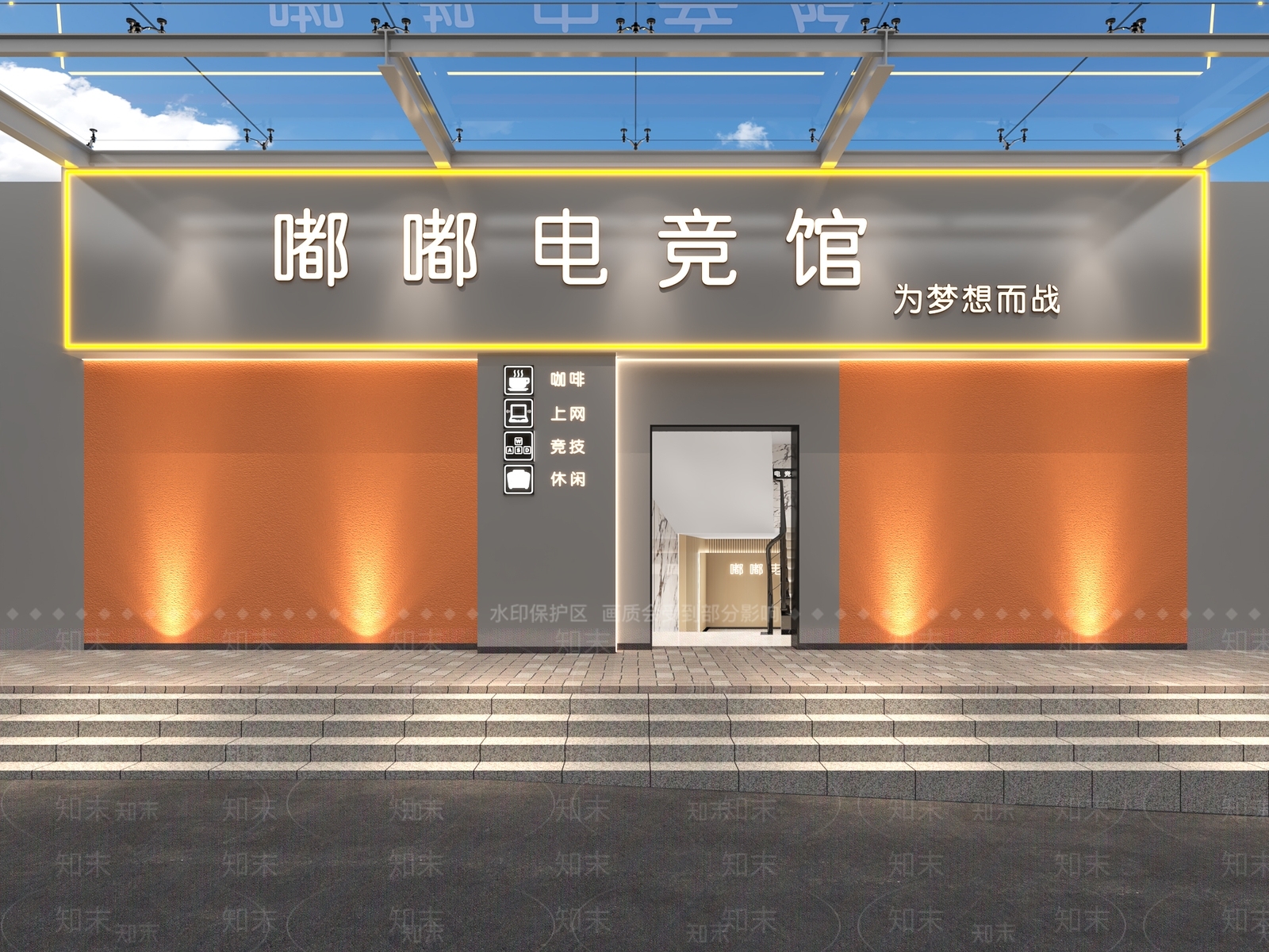 现代网吧网咖3D模型下载【ID:1190631202】
