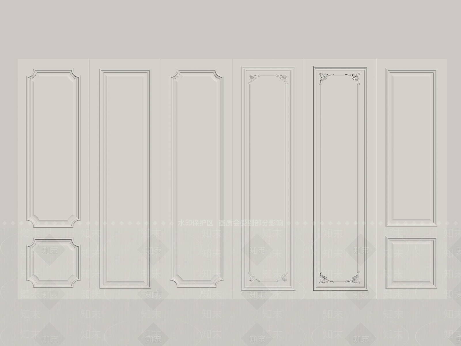 法式护墙板SU模型下载【ID:1190631468】
