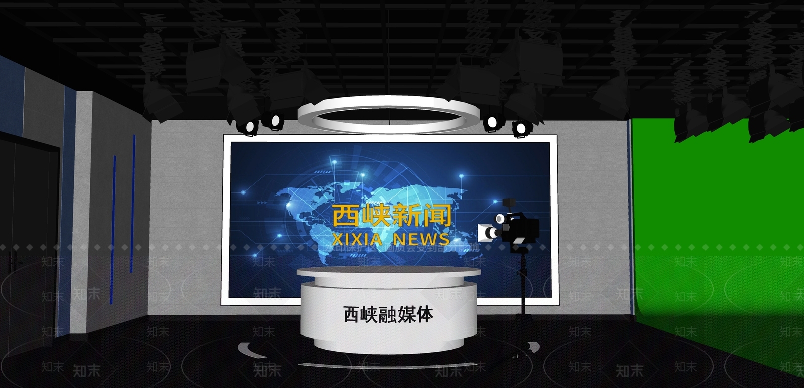 现代直播间SU模型下载【ID:1190632116】