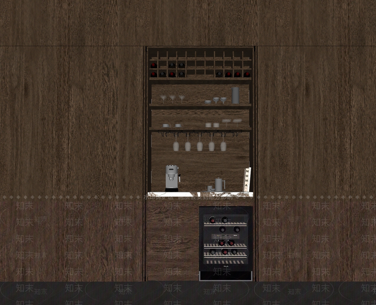 现代意式酒柜SU模型下载【ID:1190634004】