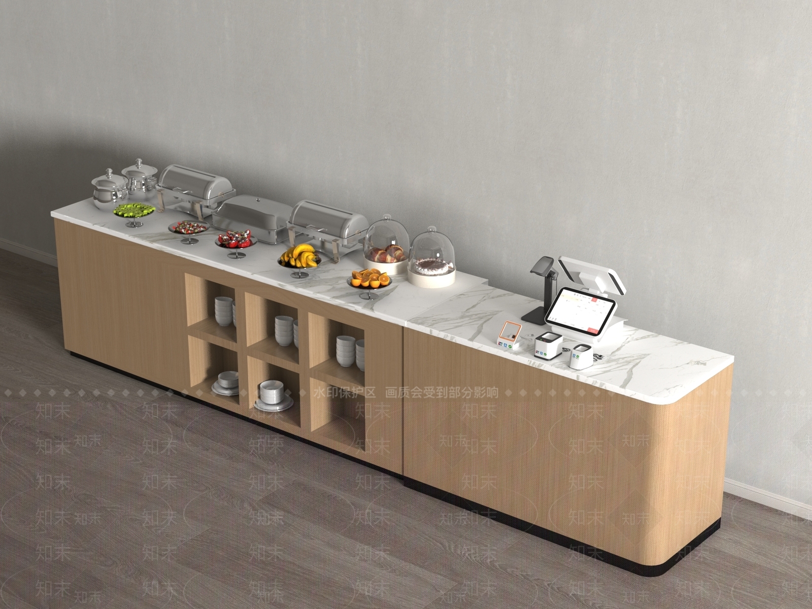 现代自助餐厅3D模型下载【ID:1190635872】