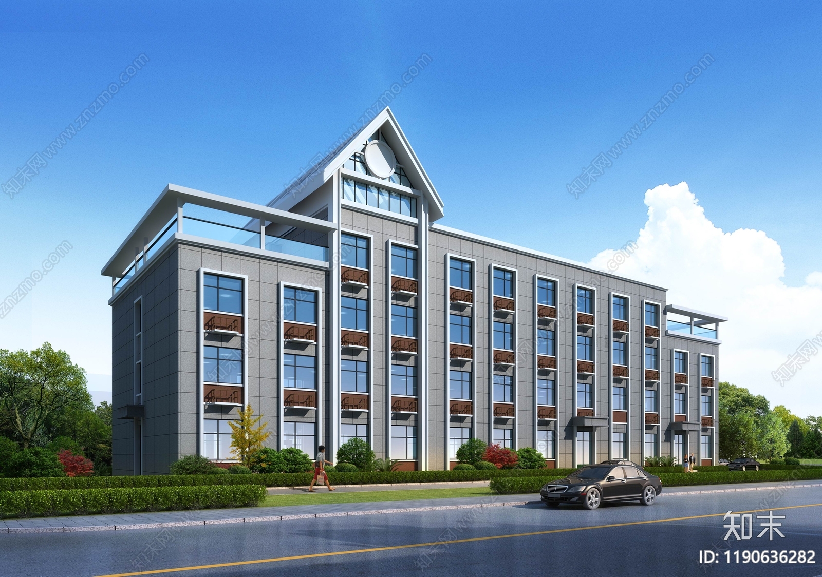 现代办公楼建筑cad施工图下载【ID:1190636282】