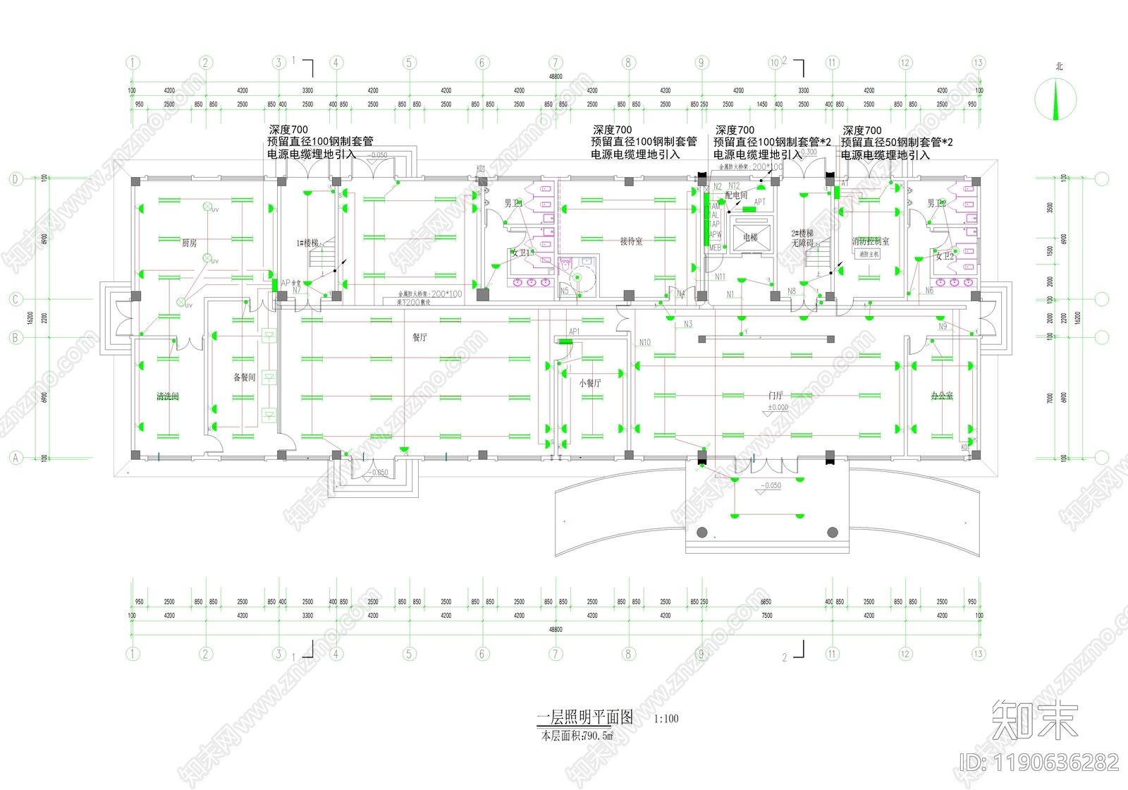 现代办公楼建筑cad施工图下载【ID:1190636282】