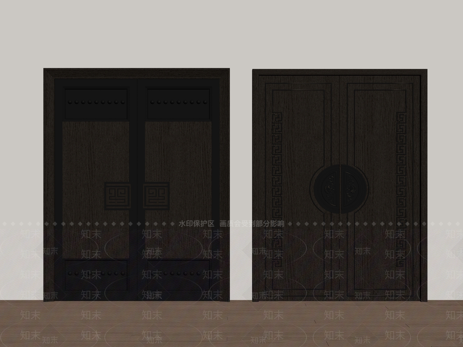 新中式其他门SU模型下载【ID:1190639949】