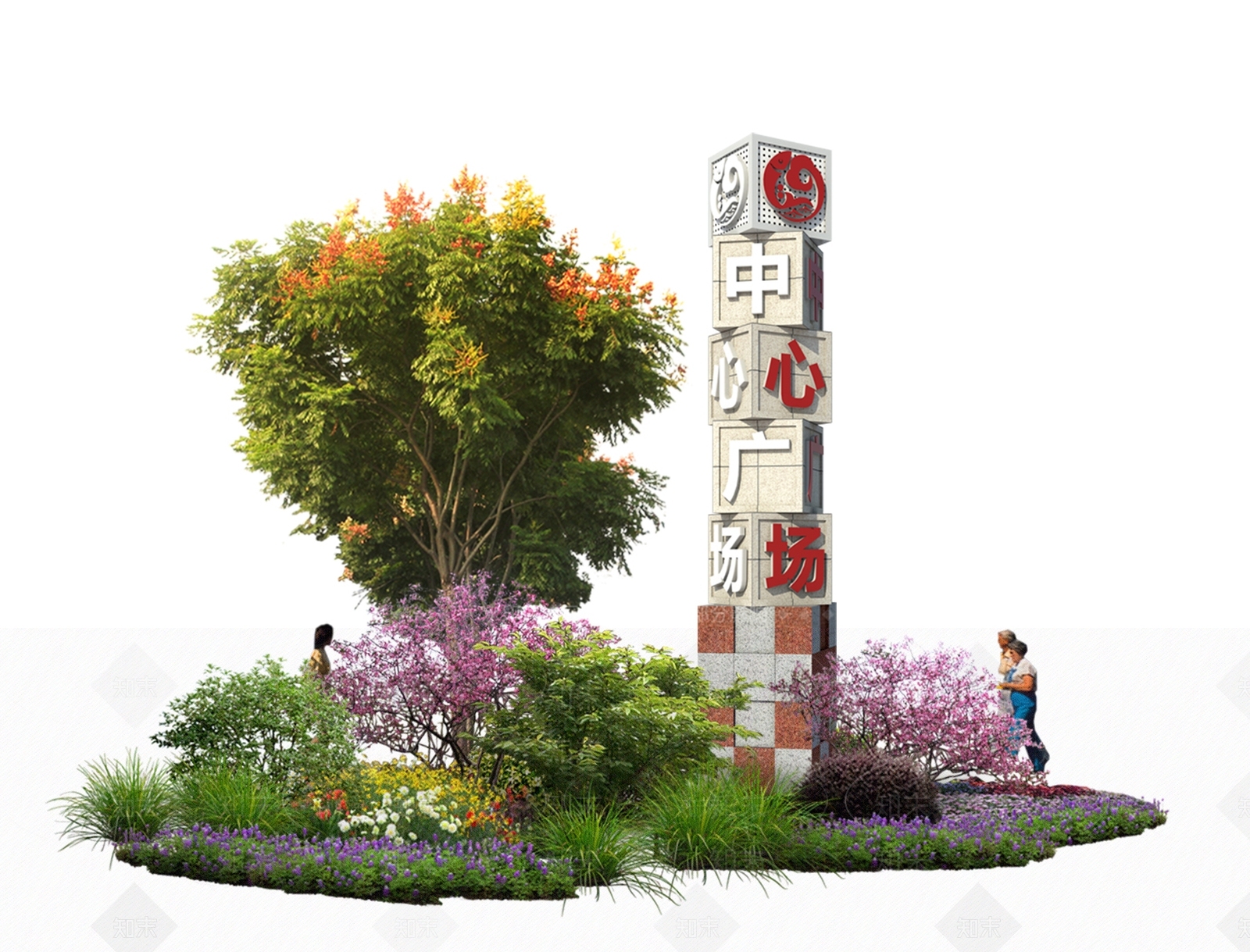 现代景观柱SU模型下载【ID:1190642918】