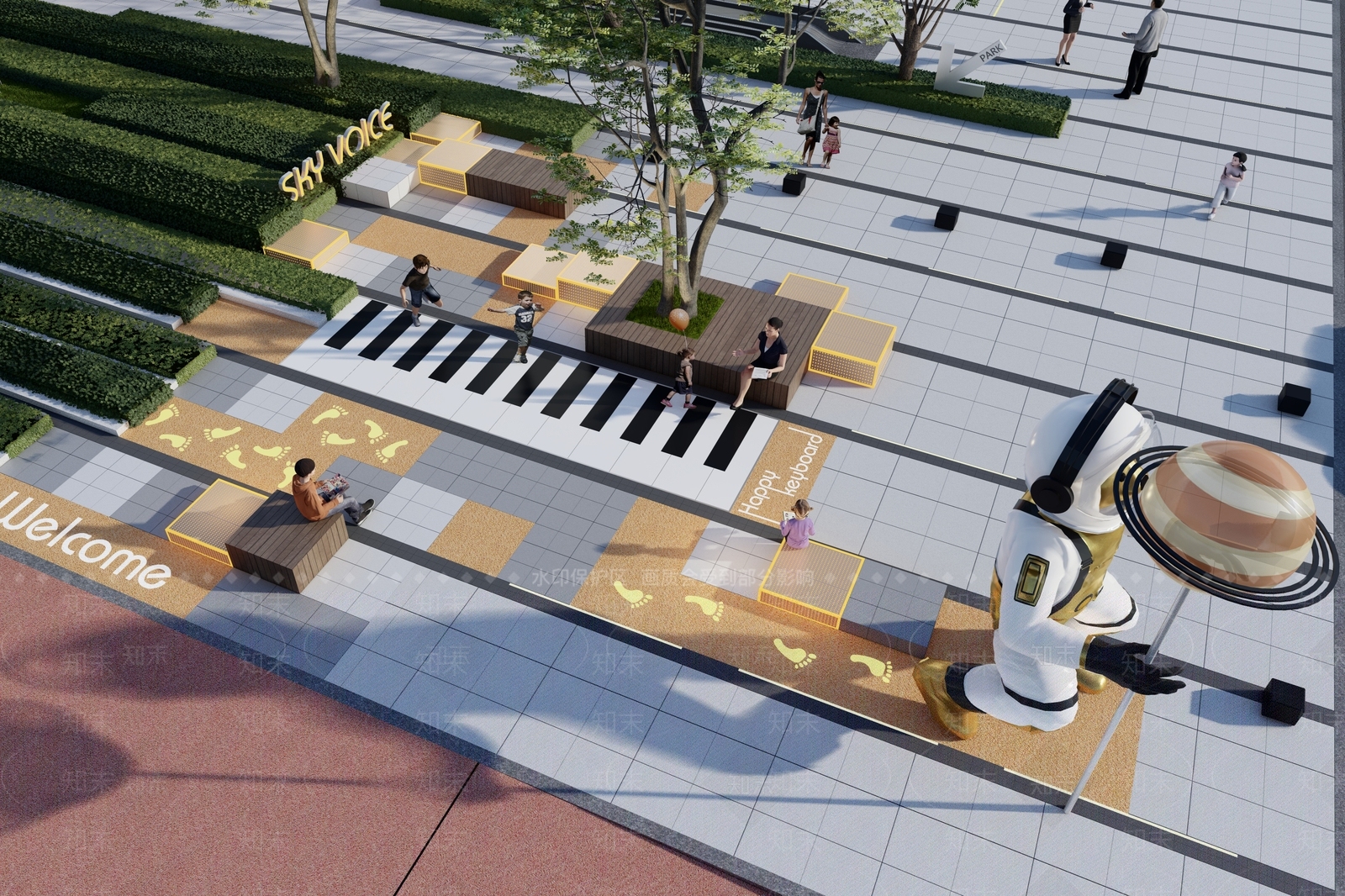 现代新中式商业景观SU模型下载【ID:1190645585】