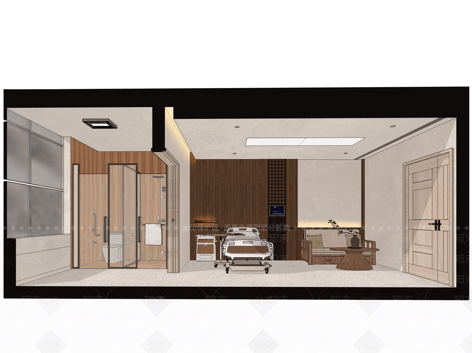 中式侘寂医院SU模型下载【ID:1190655910】