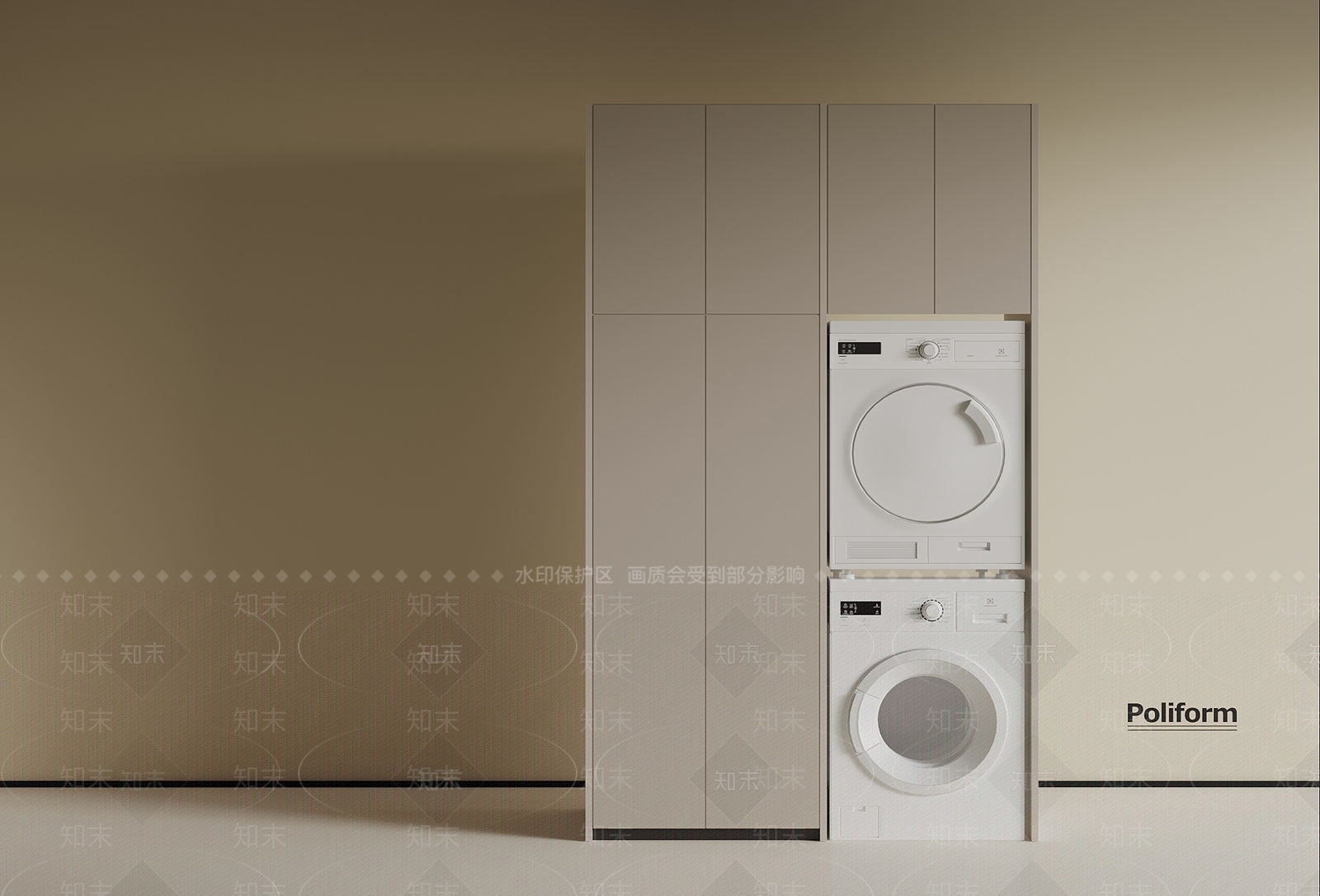 现代洗衣机柜3D模型下载【ID:1190647837】