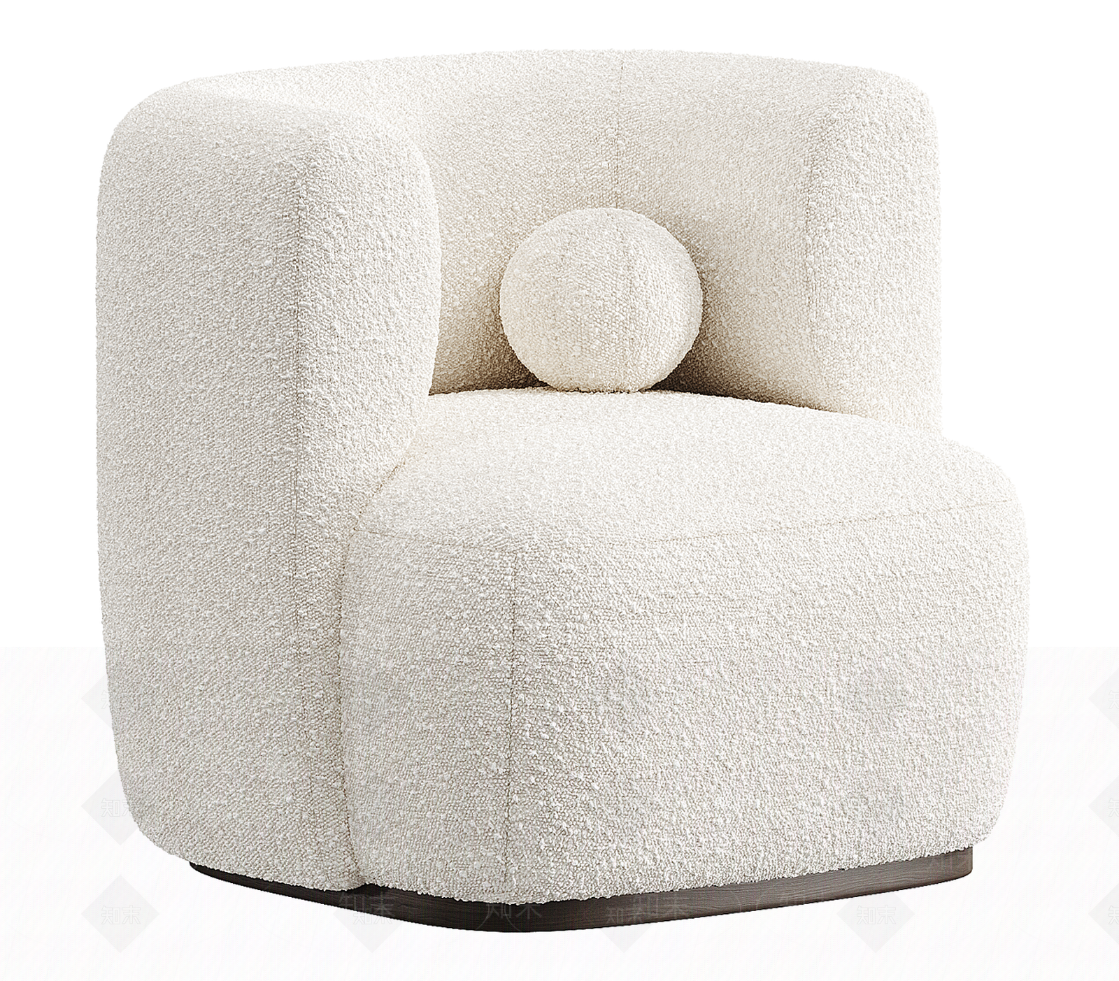 奶油简约单人沙发3D模型下载【ID:1190648227】