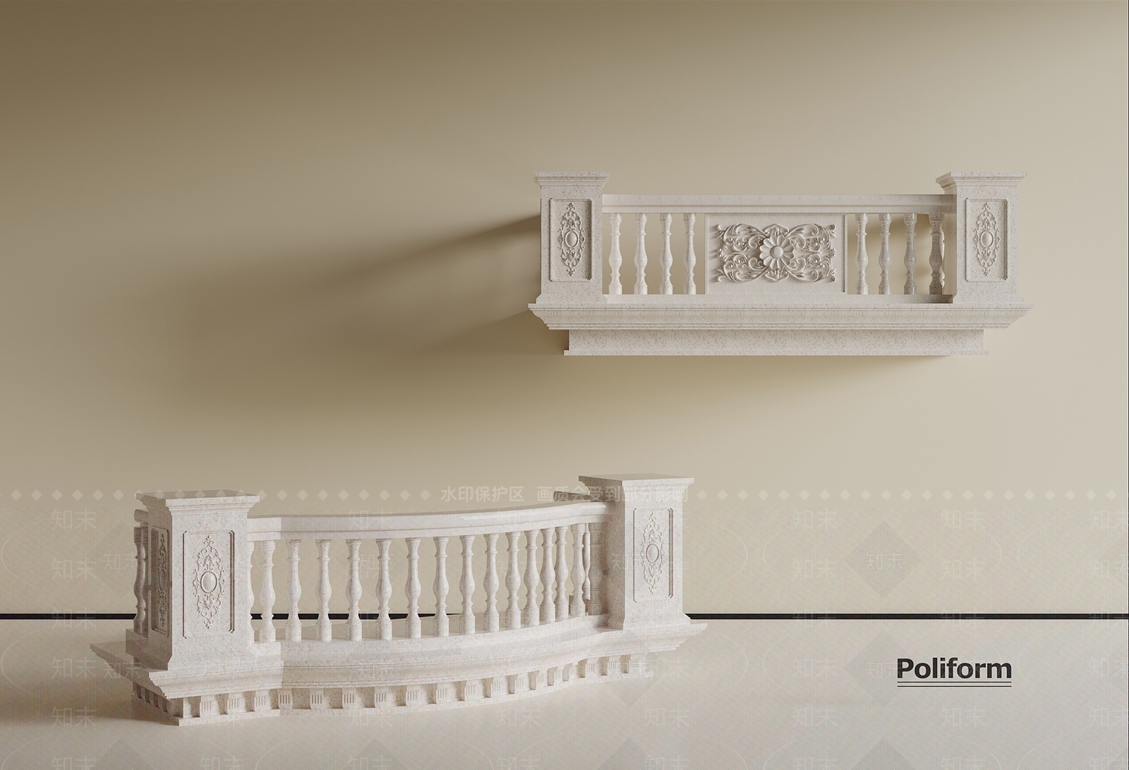 欧式栅栏SU模型下载【ID:1190648666】