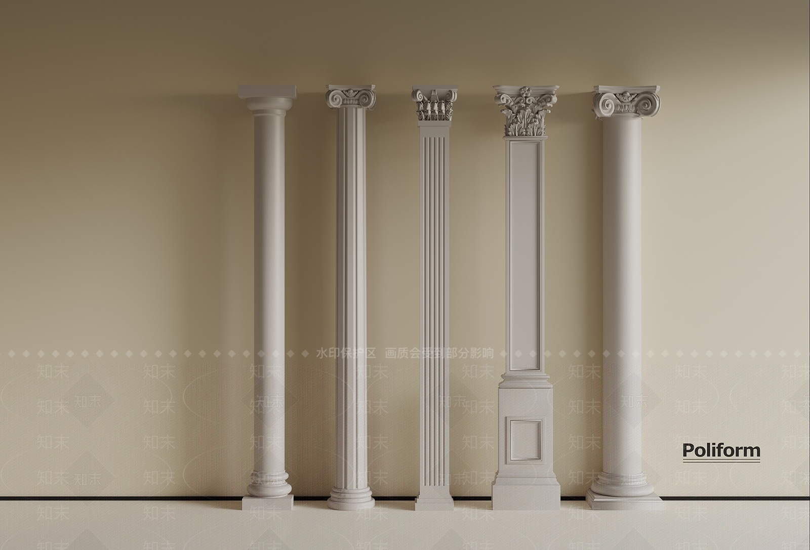法式柱子SU模型下载【ID:1190649124】