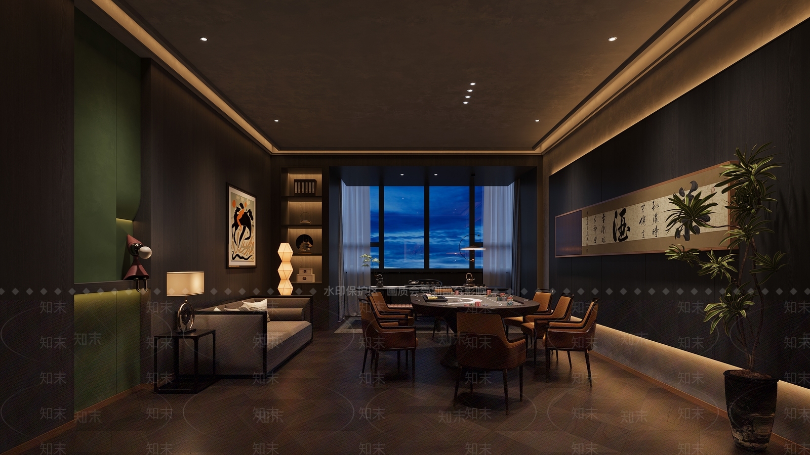 新中式包厢3D模型下载【ID:1190655961】
