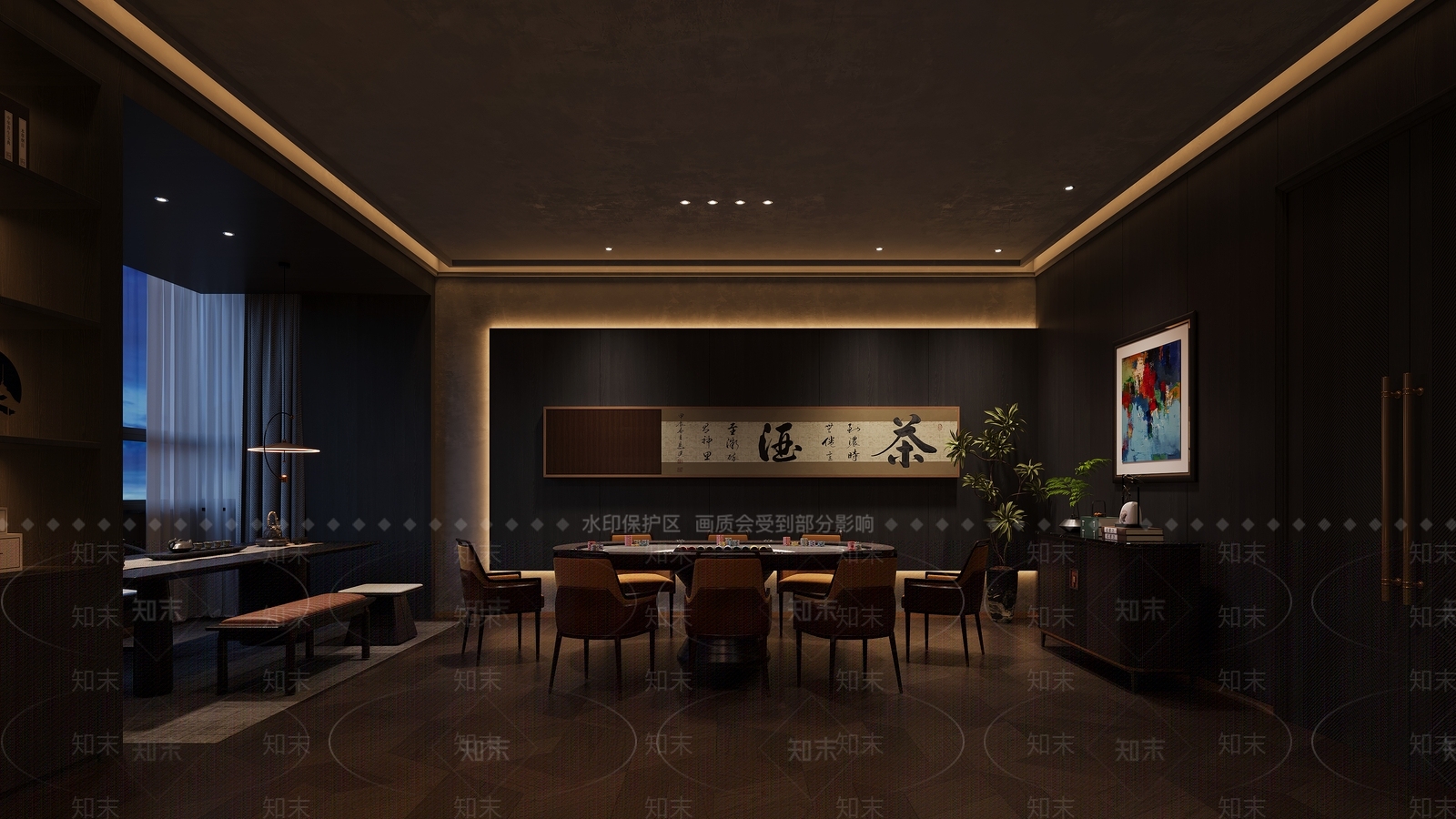 新中式包厢3D模型下载【ID:1190655961】