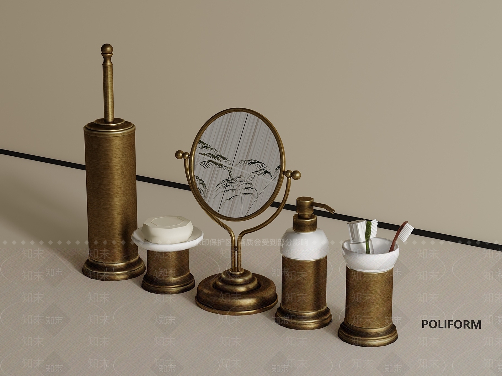 洗浴用品3D模型下载【ID:1190650616】
