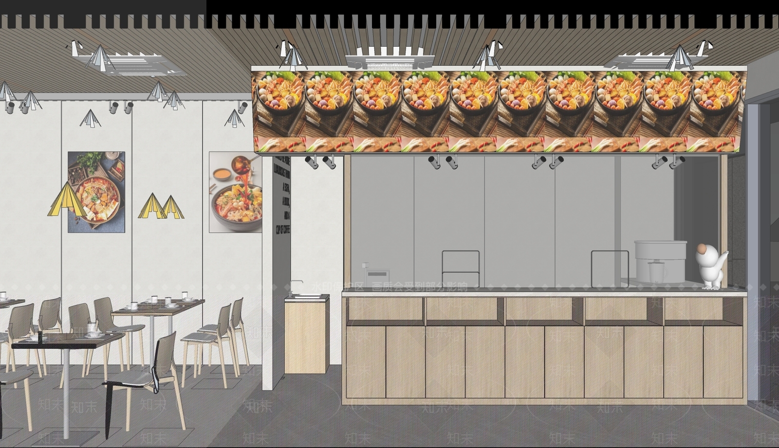 现代快餐店SU模型下载【ID:1190651077】
