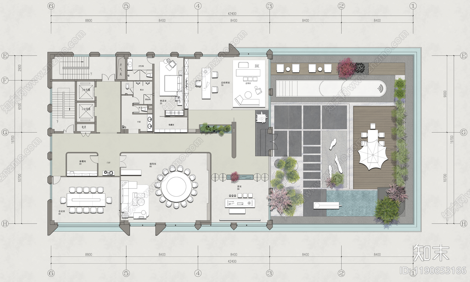 现代接待室施工图下载【ID:1190653166】