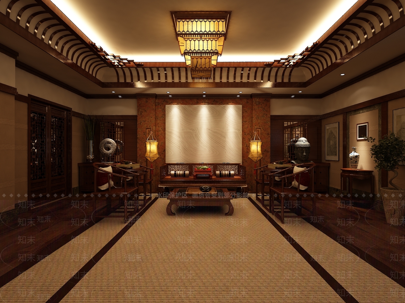 中式茶馆3D模型下载【ID:1190653709】