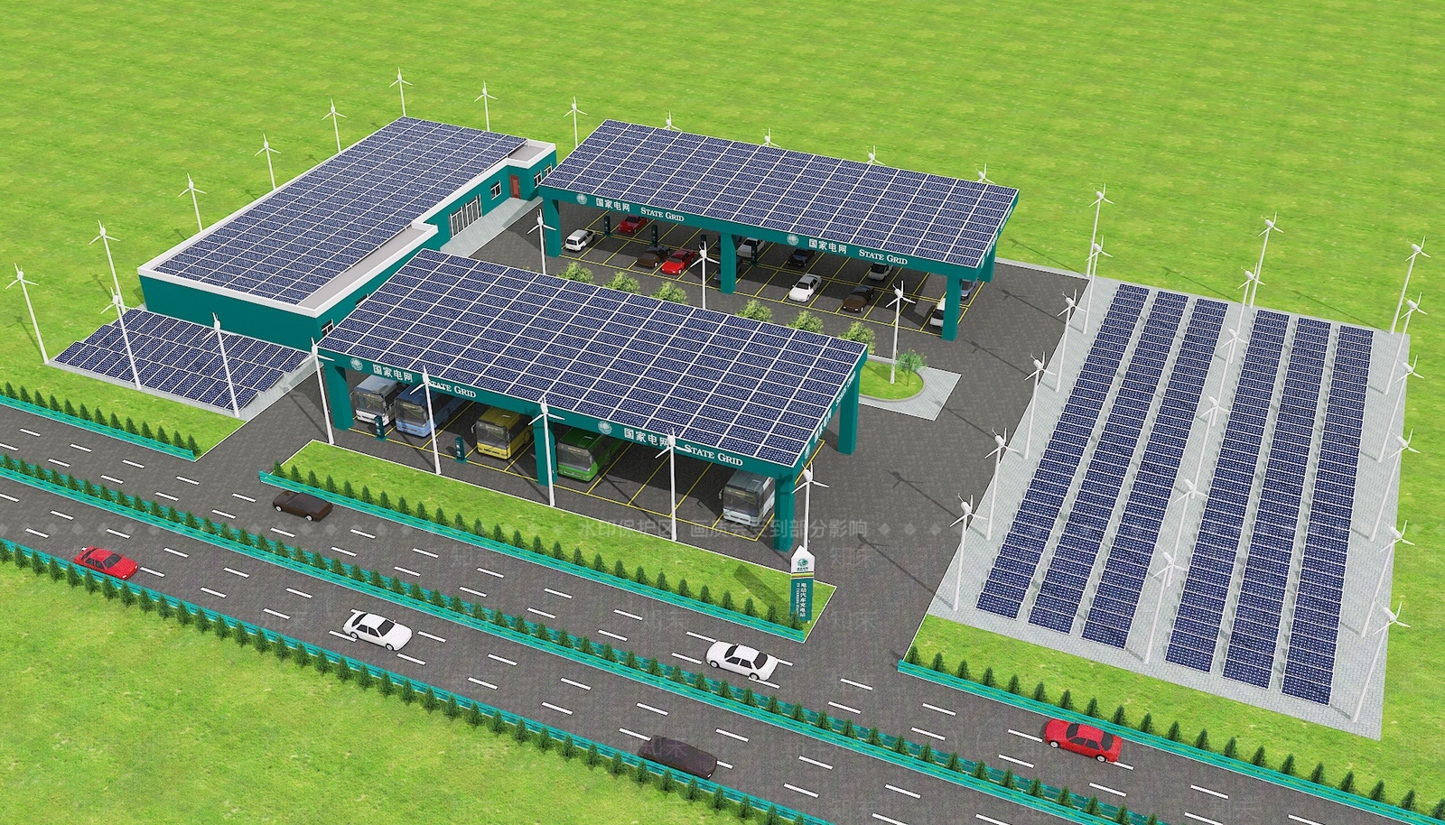 现代户外停车场3D模型下载【ID:1190654383】