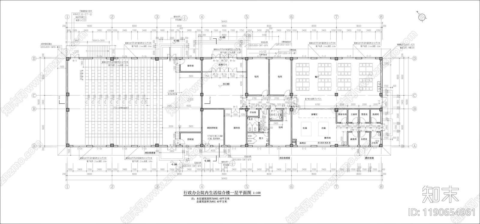 现代新中式医院建筑cad施工图下载【ID:1190654961】