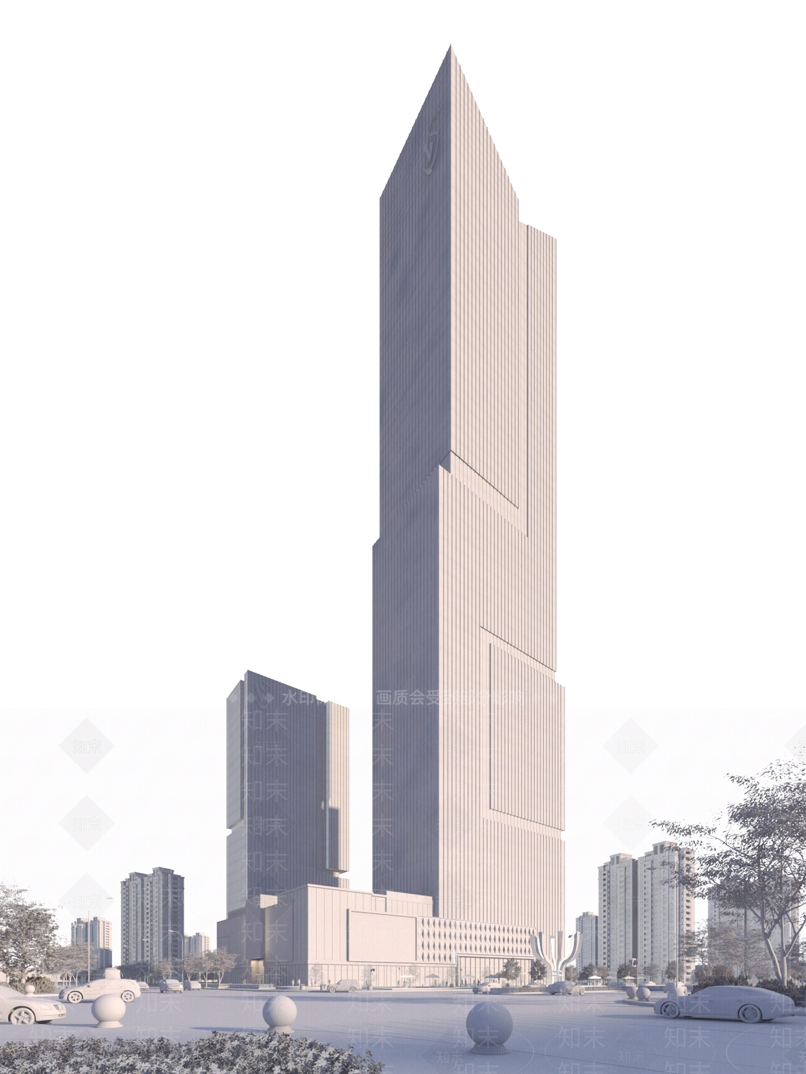 现代办公楼3D模型下载【ID:1190654560】