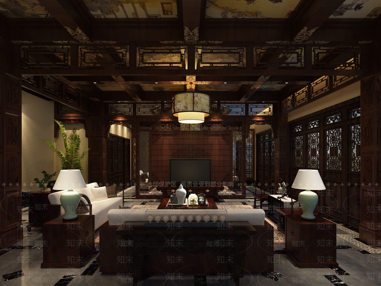 中式其他娱乐空间3D模型下载【ID:1190656304】