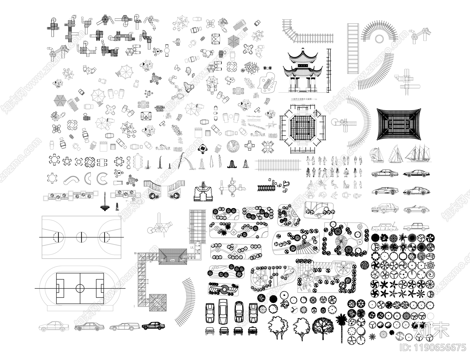 综合景观图库施工图下载【ID:1190656675】