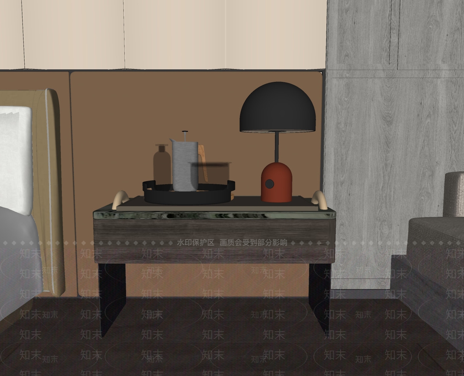 现代床头柜SU模型下载【ID:1190659516】