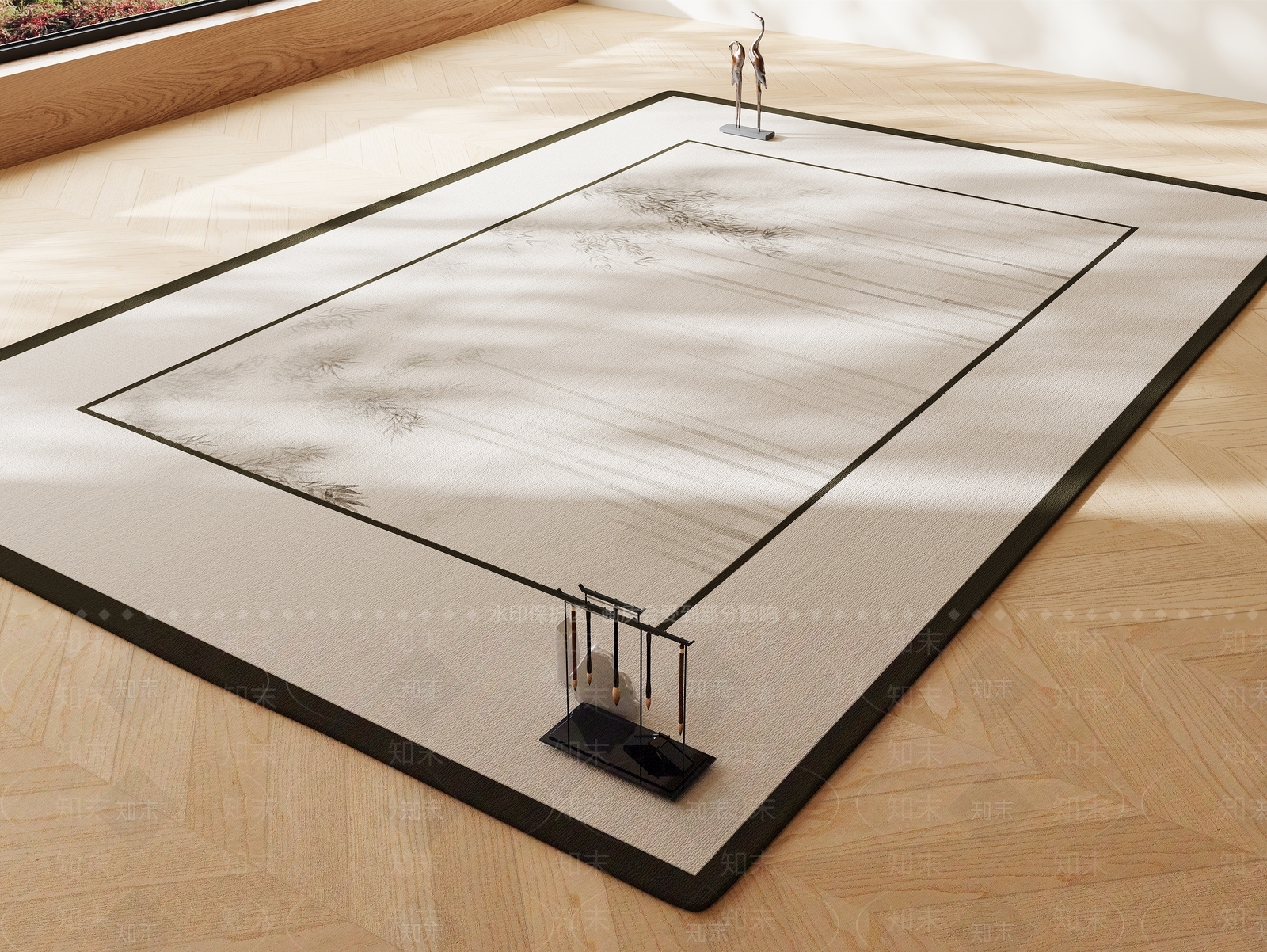 新中式中式地毯3D模型下载【ID:1190660020】