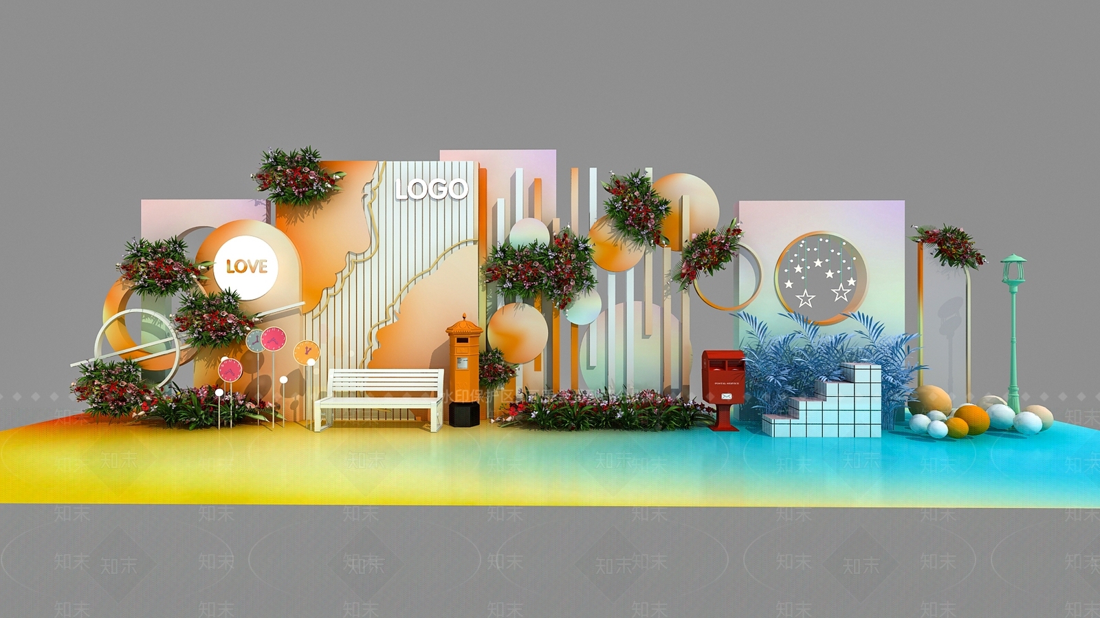 现代美陈3D模型下载【ID:1190661913】_知末3d模型网