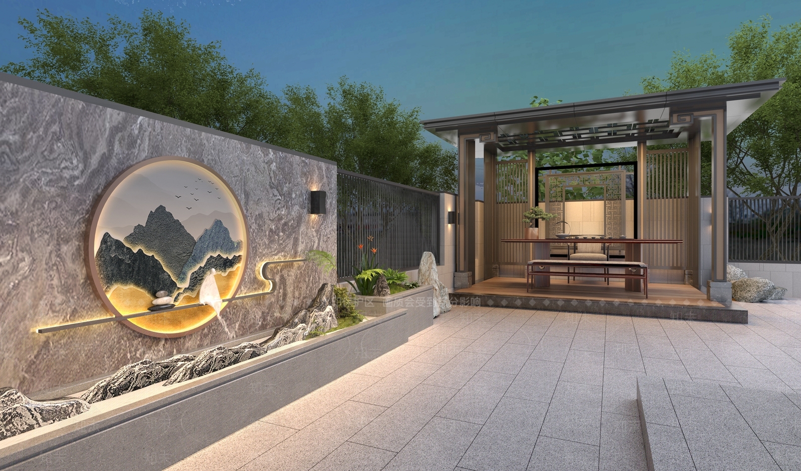 新中式庭院3D模型下载【ID:1190663275】