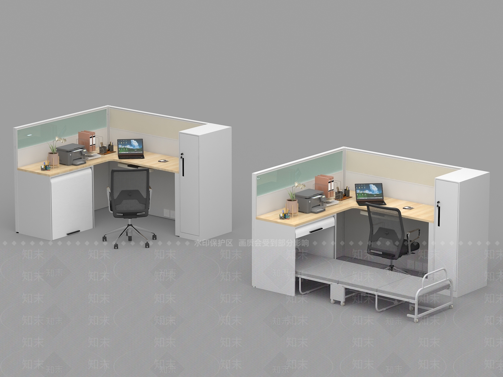 现代办公桌椅3D模型下载【ID:1190662441】