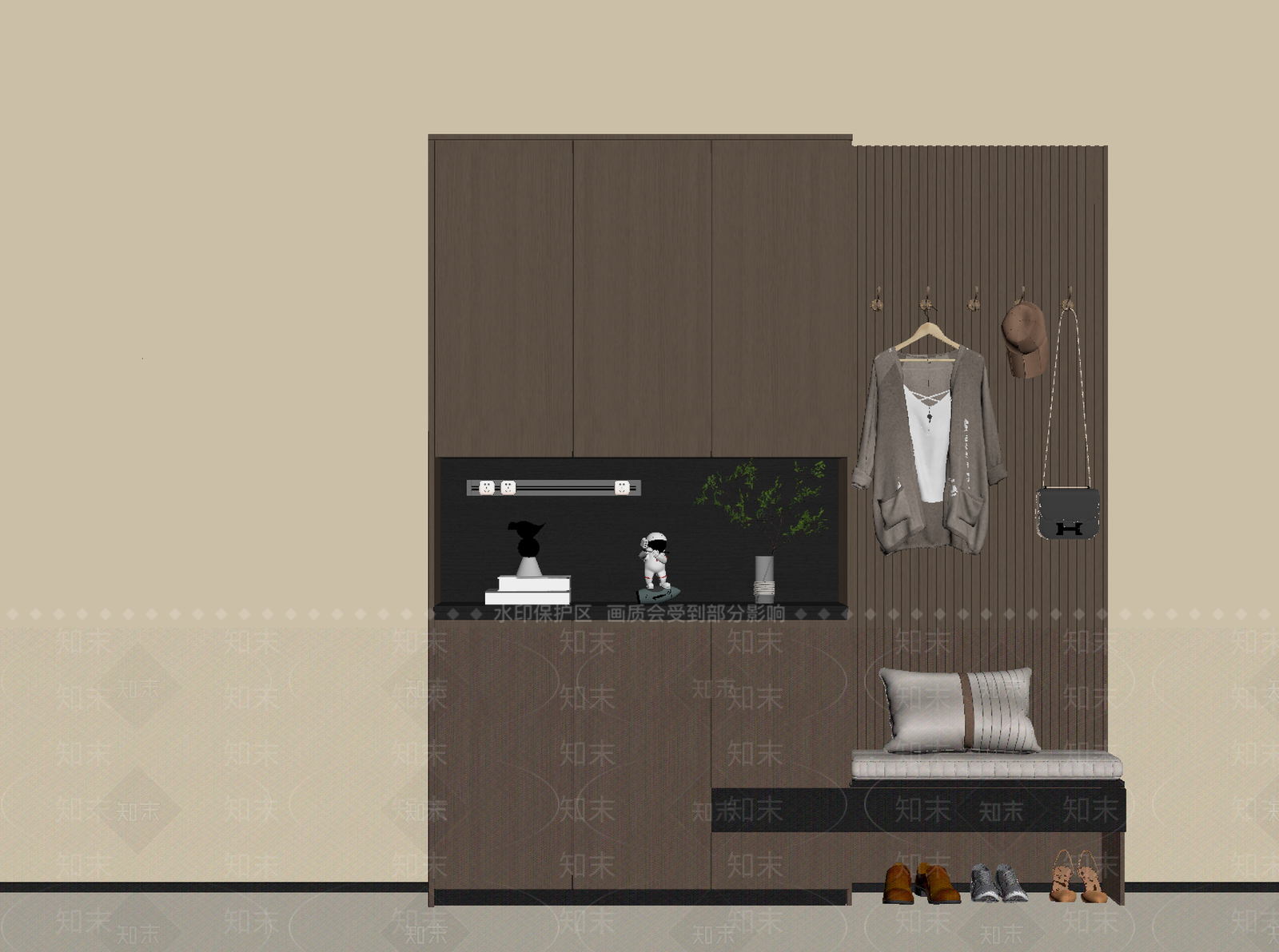 意式鞋柜SU模型下载【ID:1190662097】