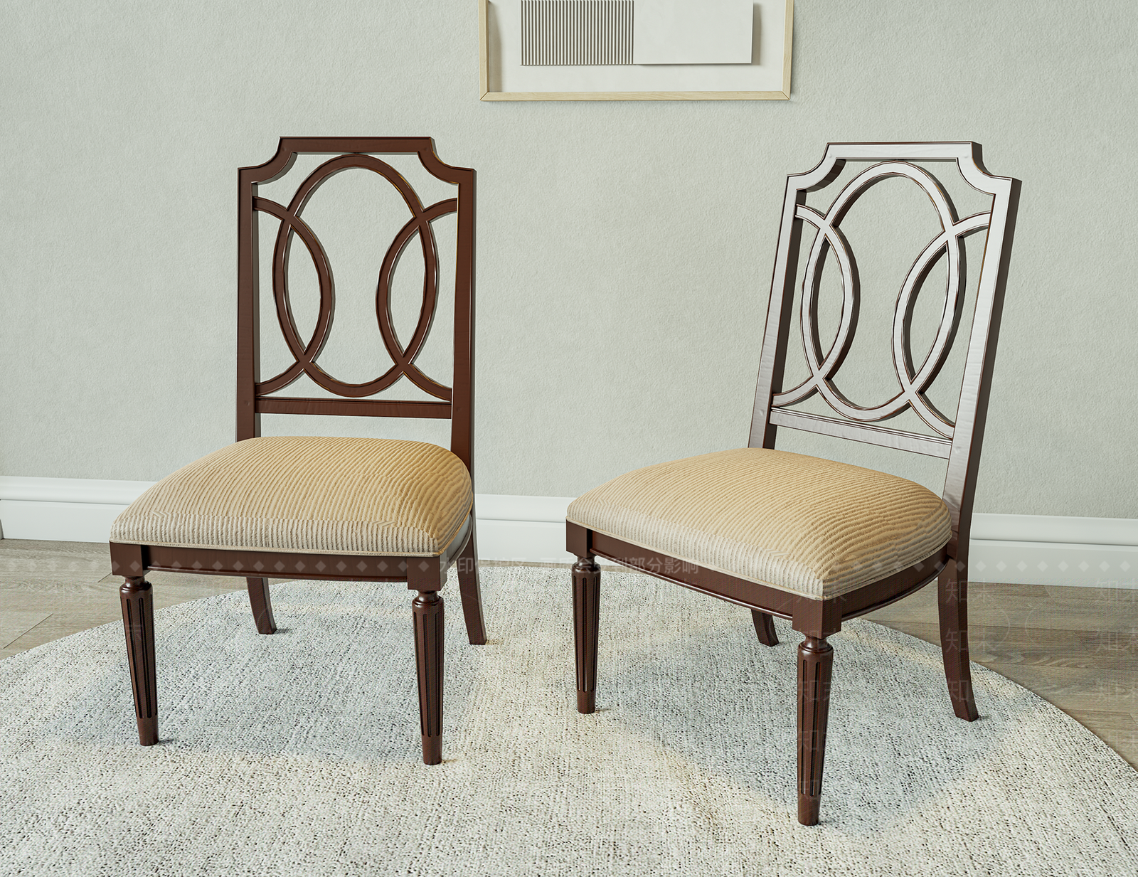 美式欧式餐桌3D模型下载【ID:1190663893】