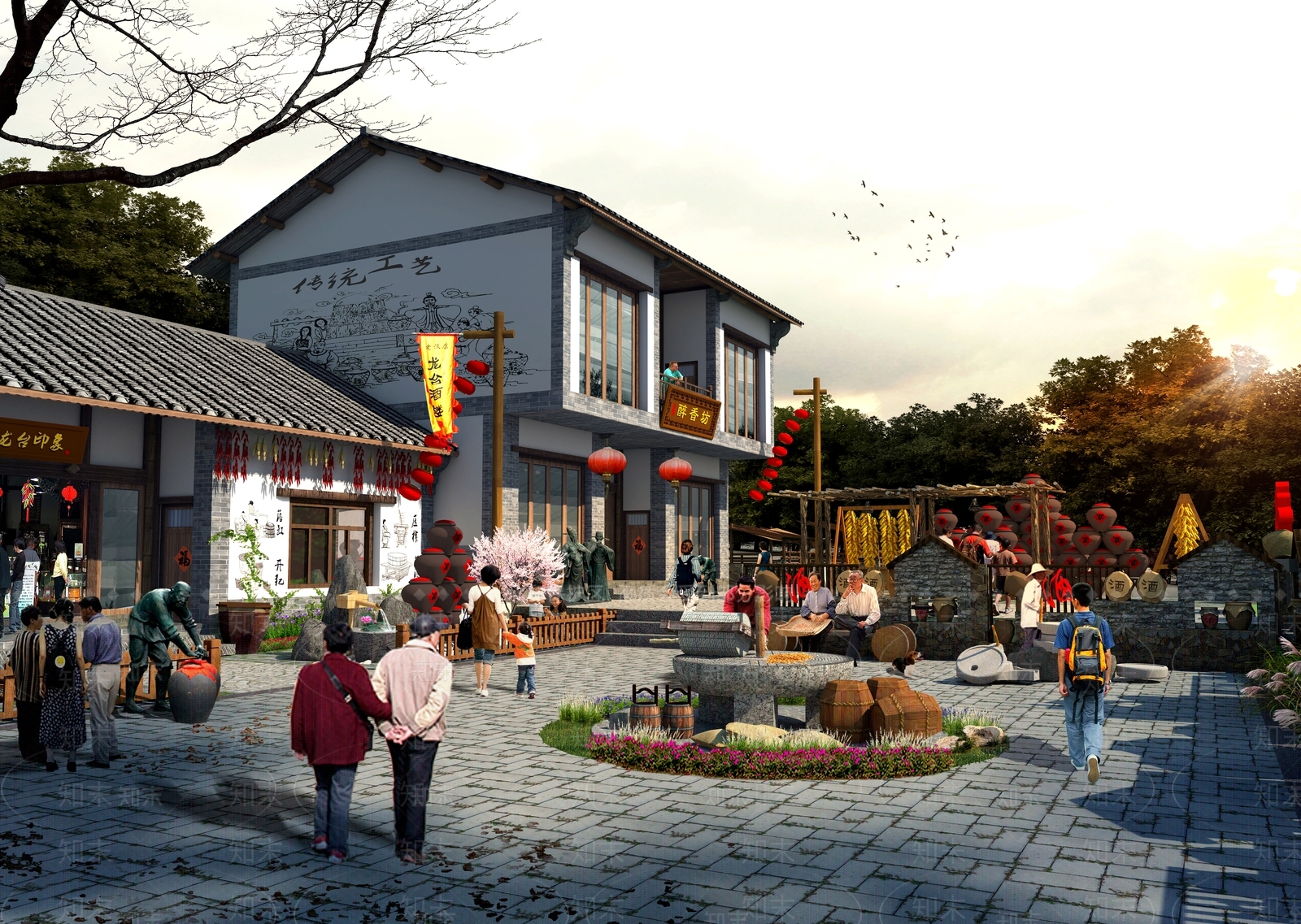 中式驿站SU模型下载【ID:1190664367】