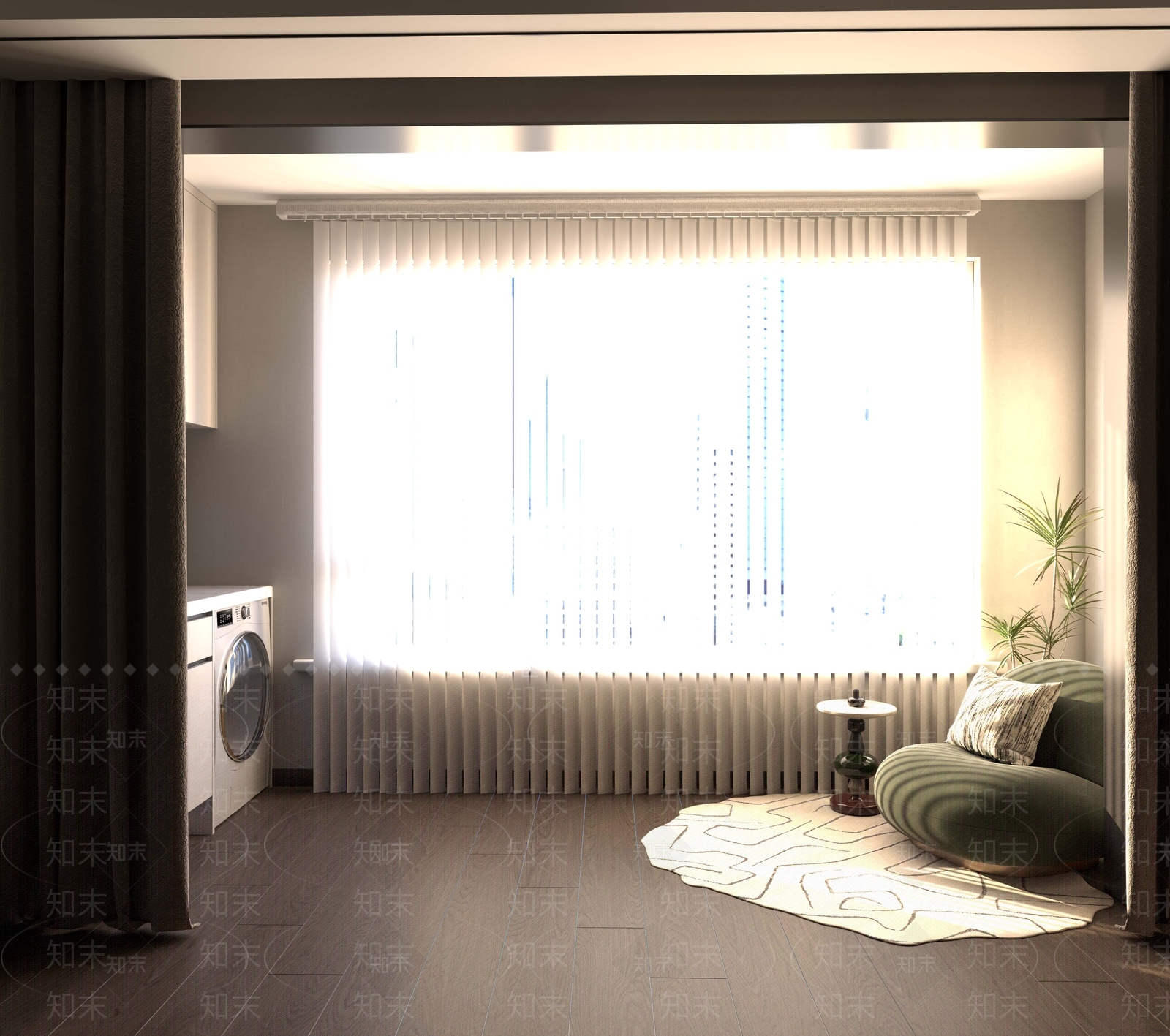 现代法式阳台3D模型下载【ID:1190664691】