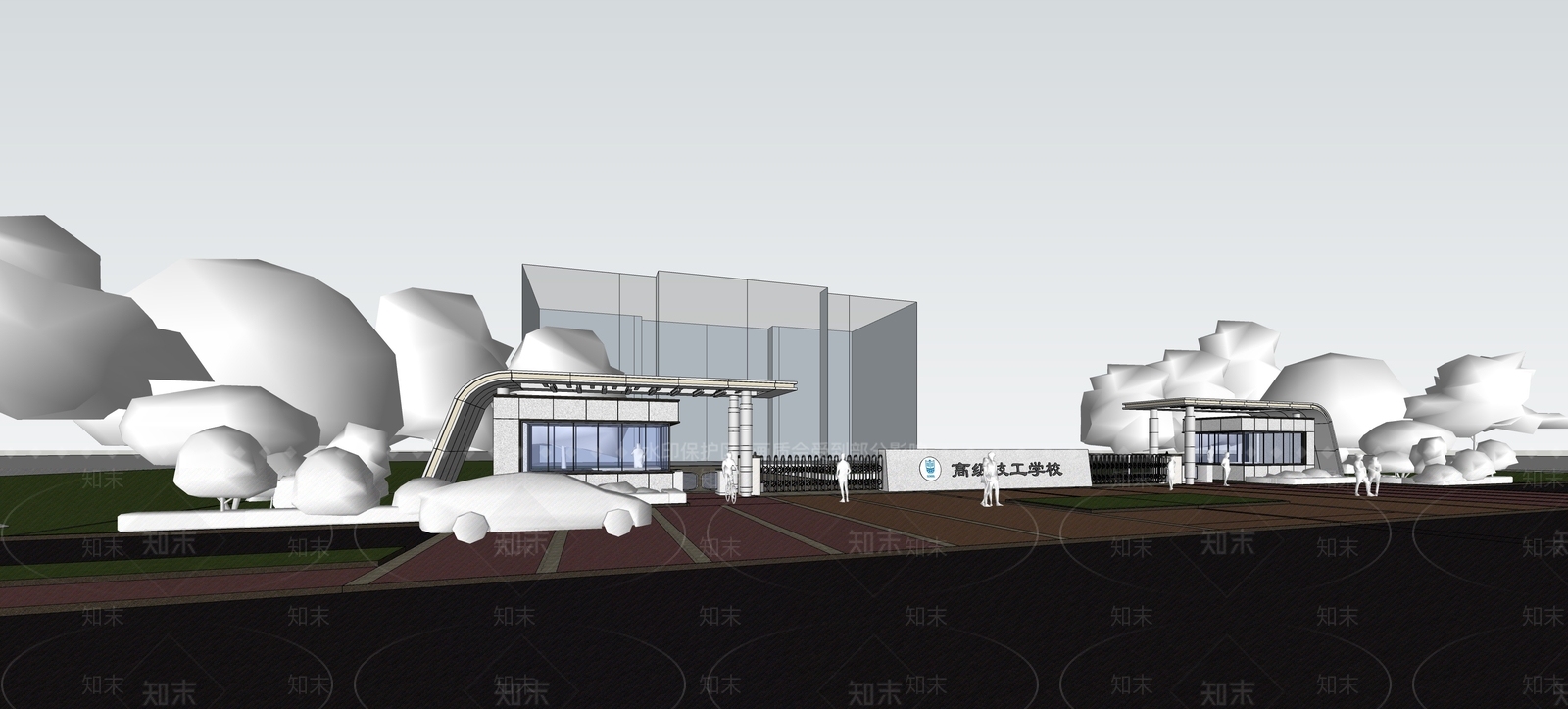 现代极简小公建SU模型下载【ID:1190668173】