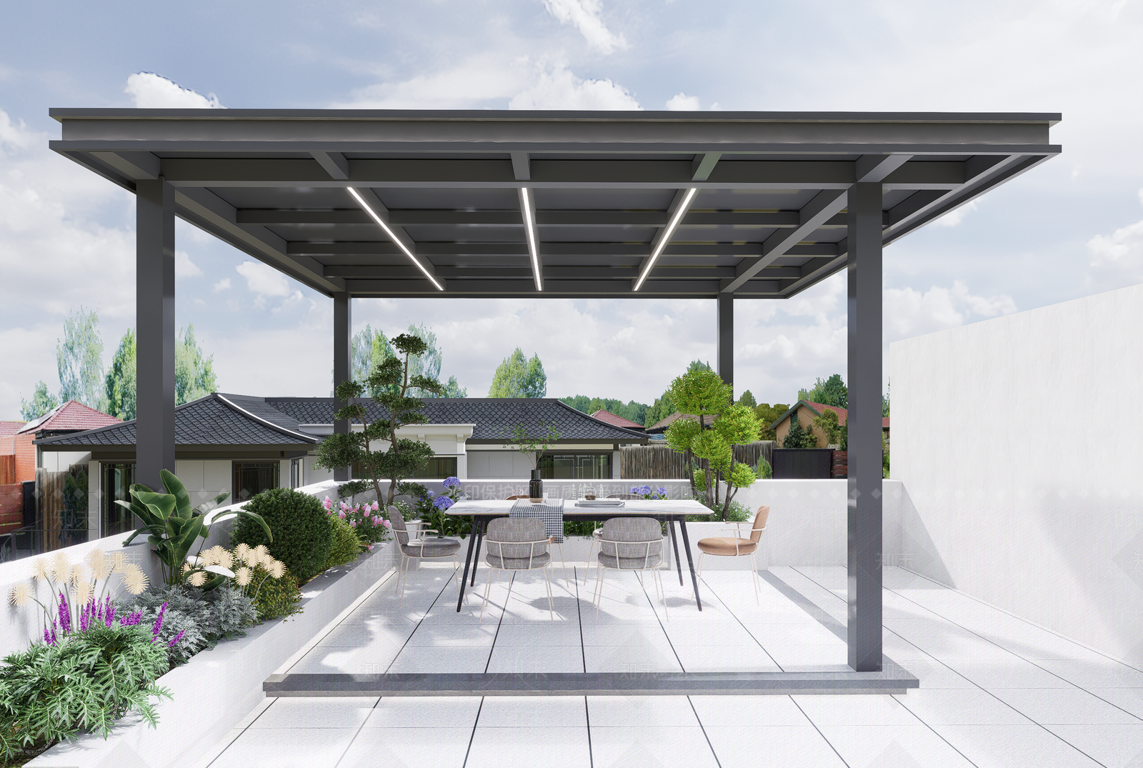 新中式庭院小品SU模型下载【ID:1190668164】