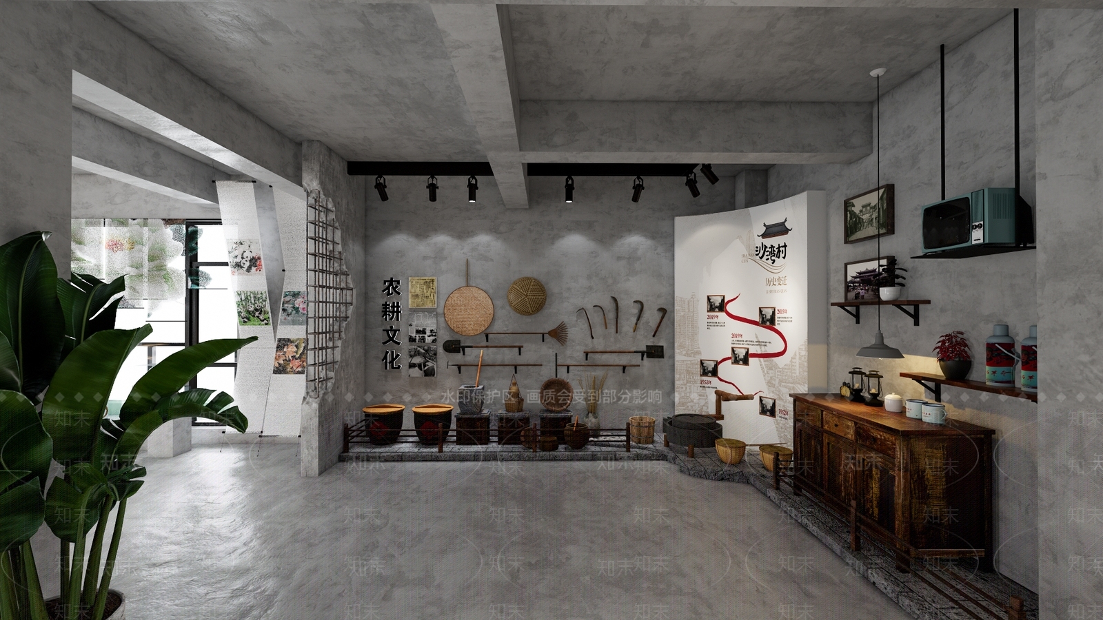 现代艺术展厅SU模型下载【ID:1222127633】