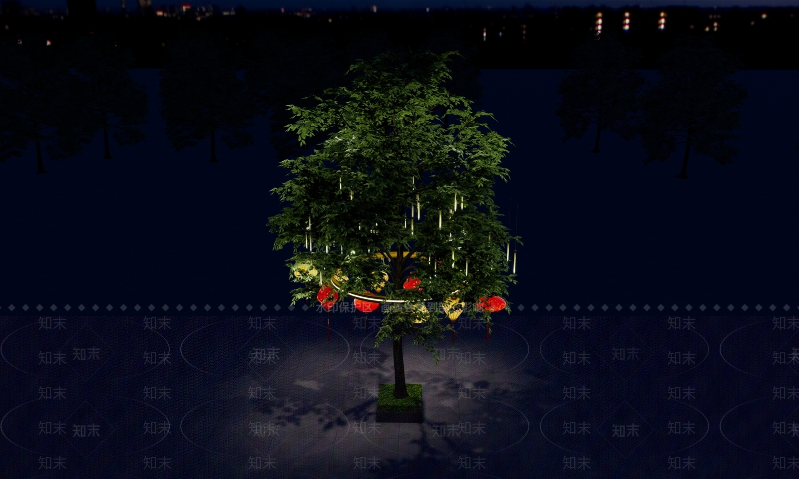 现代其他灯具SU模型下载【ID:1190670592】