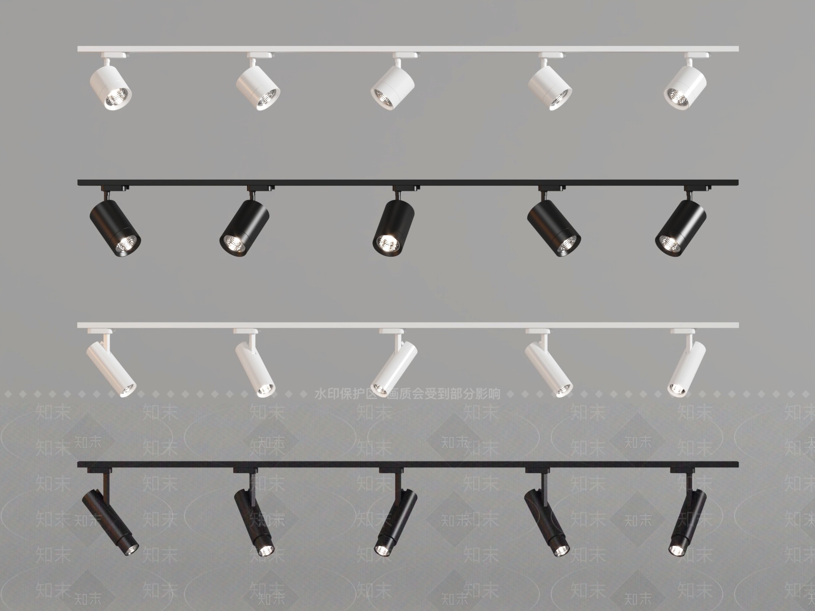现代简约筒灯射灯SU模型下载【ID:1190671779】