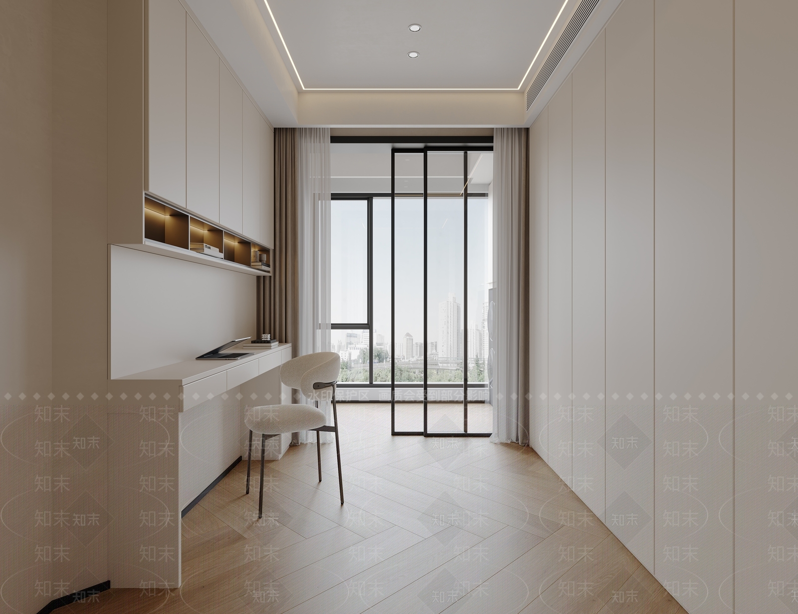 现代简约书房3D模型下载【ID:1190674558】