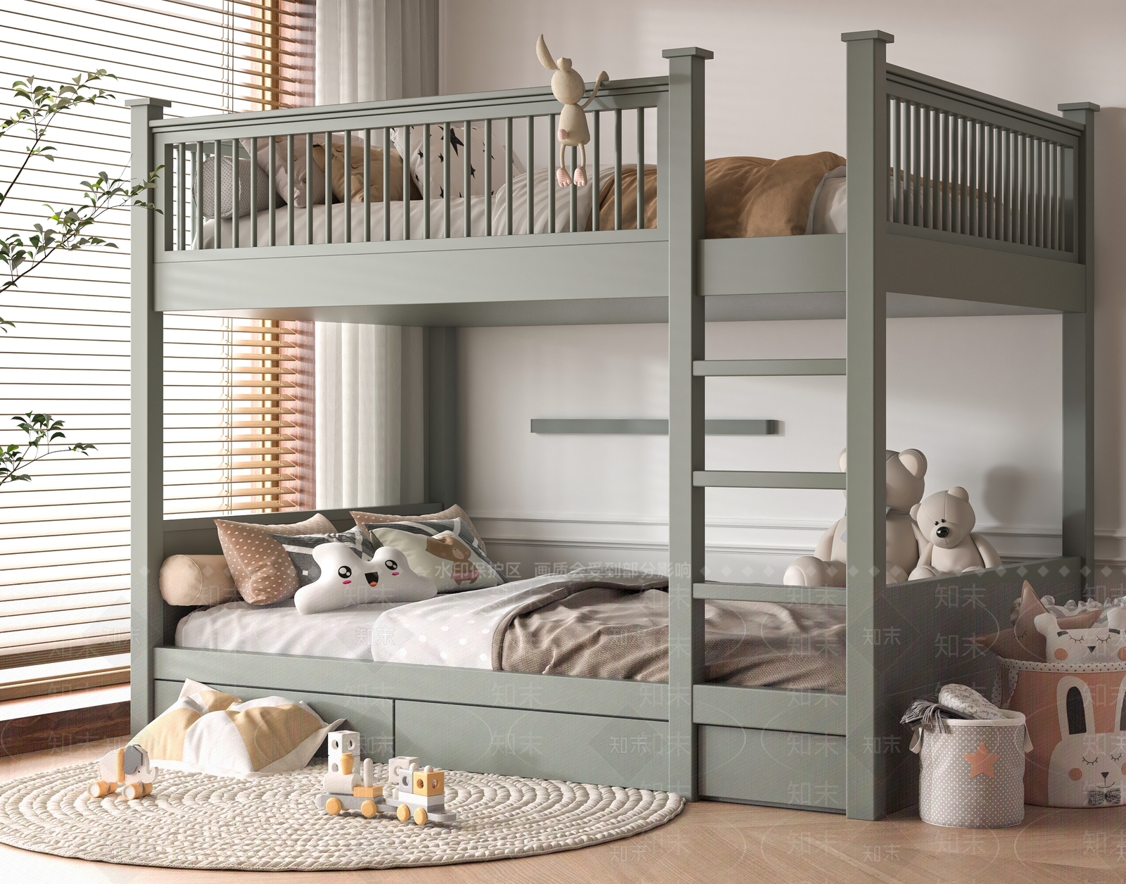 现代上下床3D模型下载【ID:1190674727】